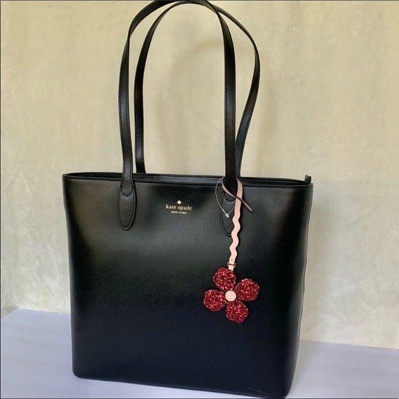 🆕KSNY BLACK LEATHER KERRI MEDIUM TOTE BNWT - Picture 13 of 13